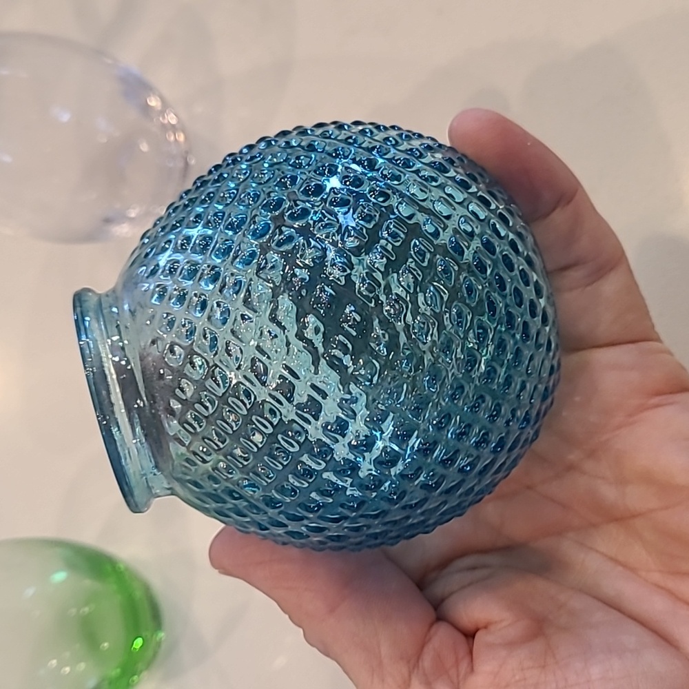 Vintage Blue and Green Glass Vase Collection - Picture 5 of 6